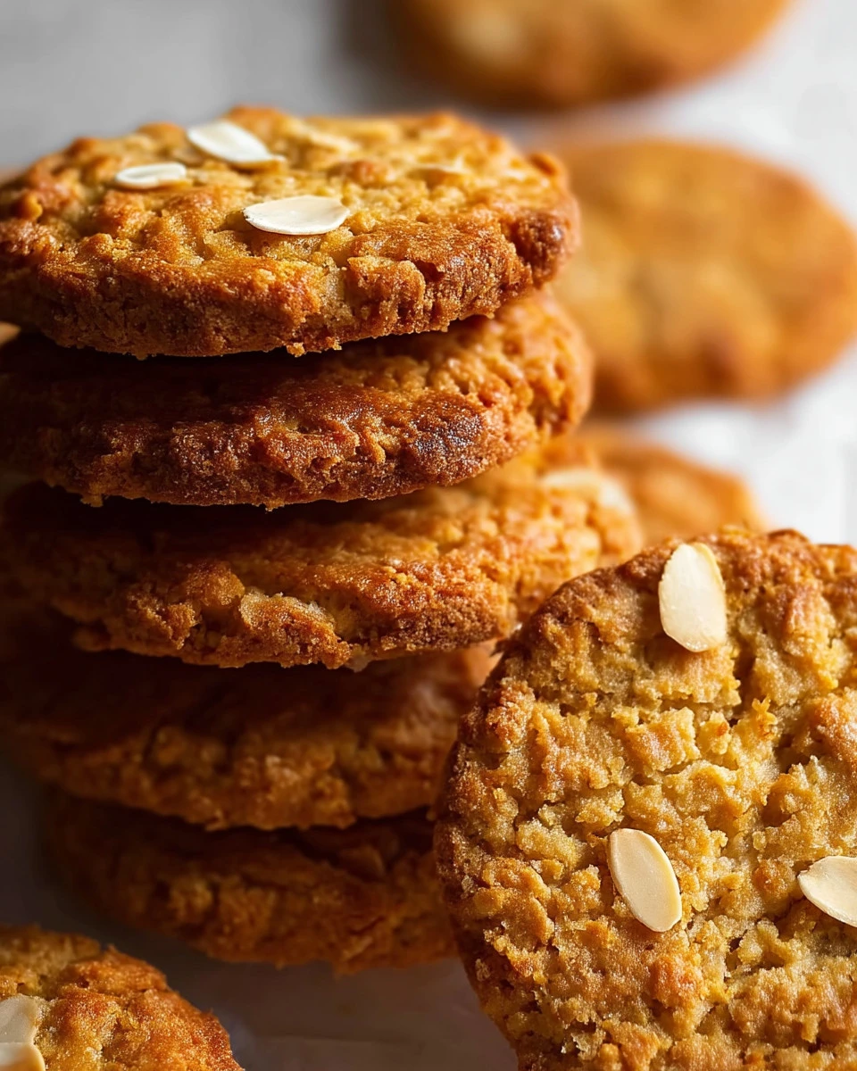 Golden Anzac biscuits: delicious oatmeal cookies with a traditional recipe