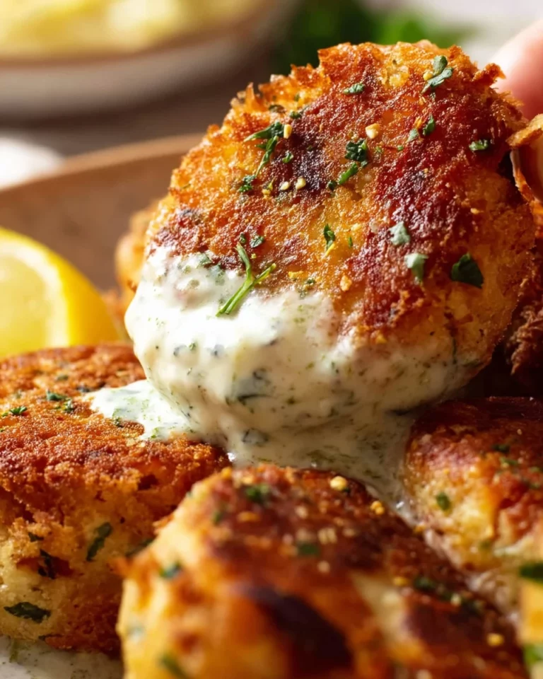 Plate of delicious homemade fish cakes served with dipping sauce.
