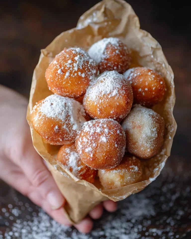 Delicious homemade zeppole dusted with powdered sugar, an Italian sweet treat.