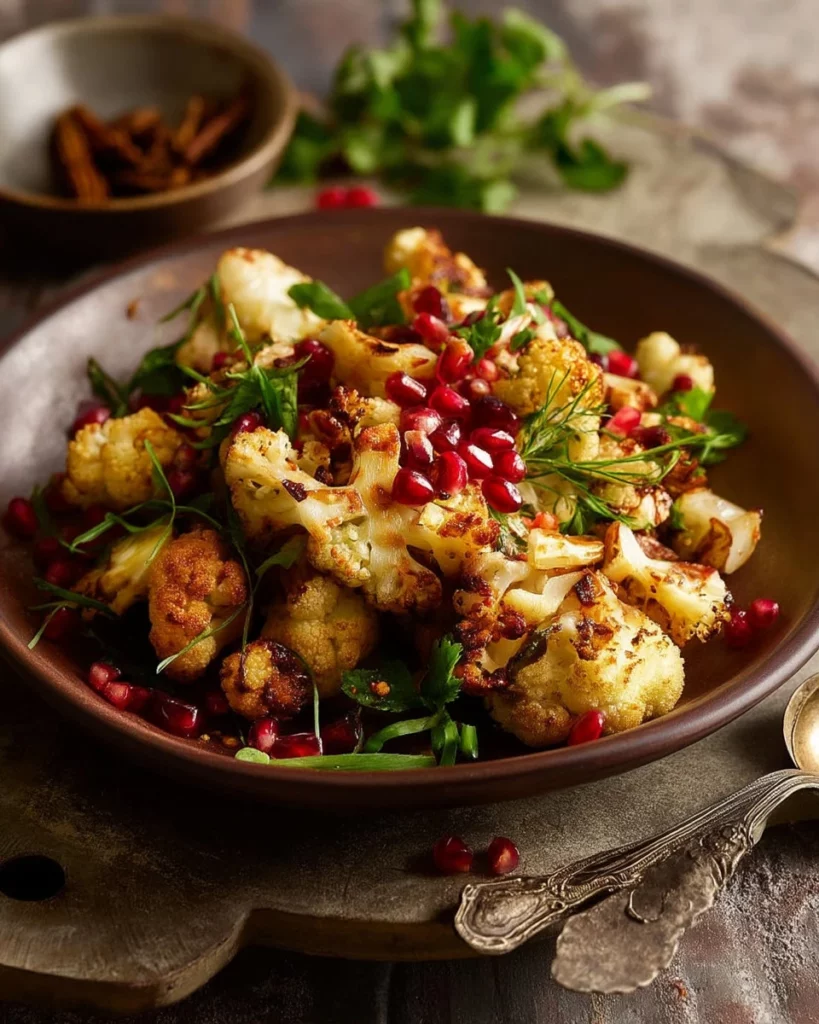 Delicious nutty cauliflower salad served in a bowl