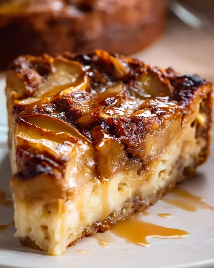 Deliciously baked cinnamon apple teacake topped with cinnamon and apple slices