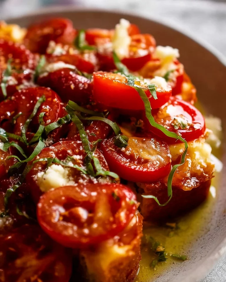 Colorful bowl of fresh tomato salad with herbs and spices