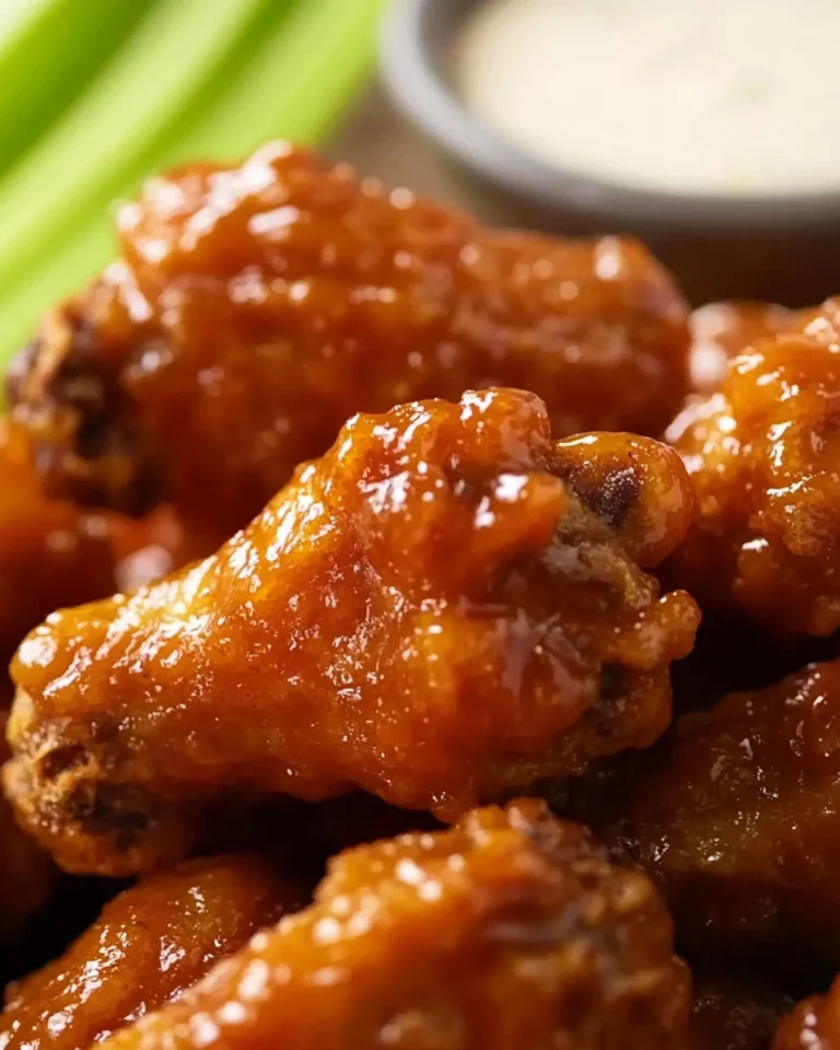 Crispy oven baked buffalo wings ready for game day