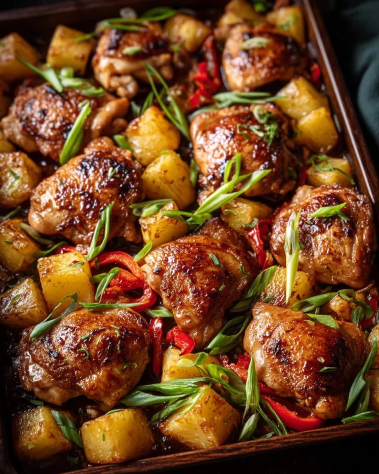 Delicious Hawaiian Chicken with Pineapple served on a plate
