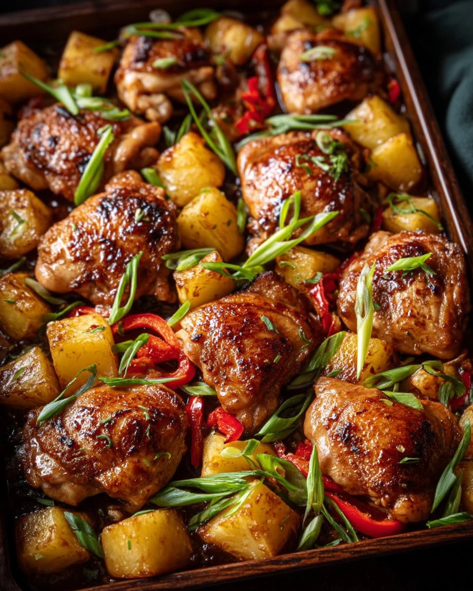Delicious Hawaiian Chicken with Pineapple served on a plate