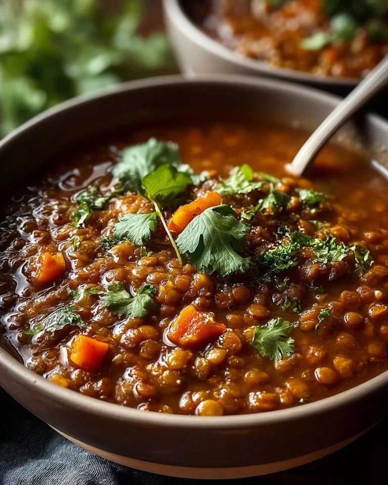 Bowl of hearty Lentil Ragout, showcasing rich textures and vibrant ingredients.