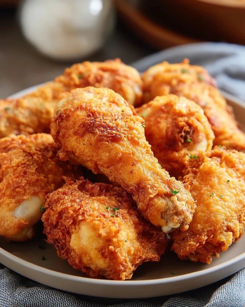 Homemade KFC Chicken oven recipe with crispy, golden fried chicken