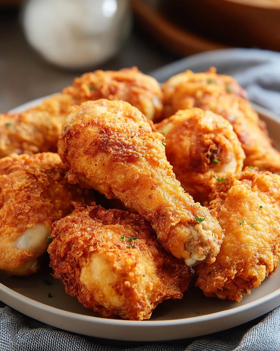 Homemade KFC Chicken oven recipe with crispy, golden fried chicken