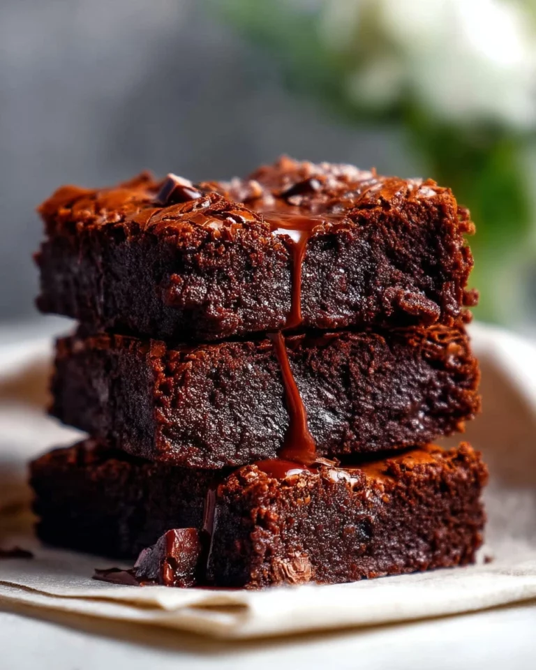 Delicious flourless chocolate brownies on a wooden table, gluten-free dessert