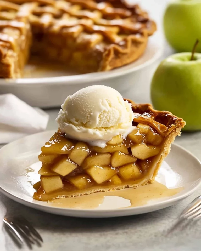 Homemade apple pie with golden crust and cinnamon filling