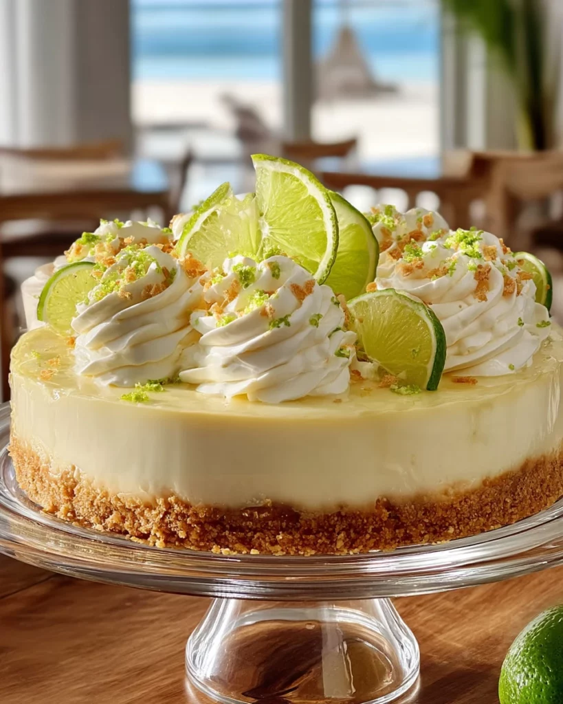 Refreshing Key Lime Cheesecake Colada dessert with tropical flavors