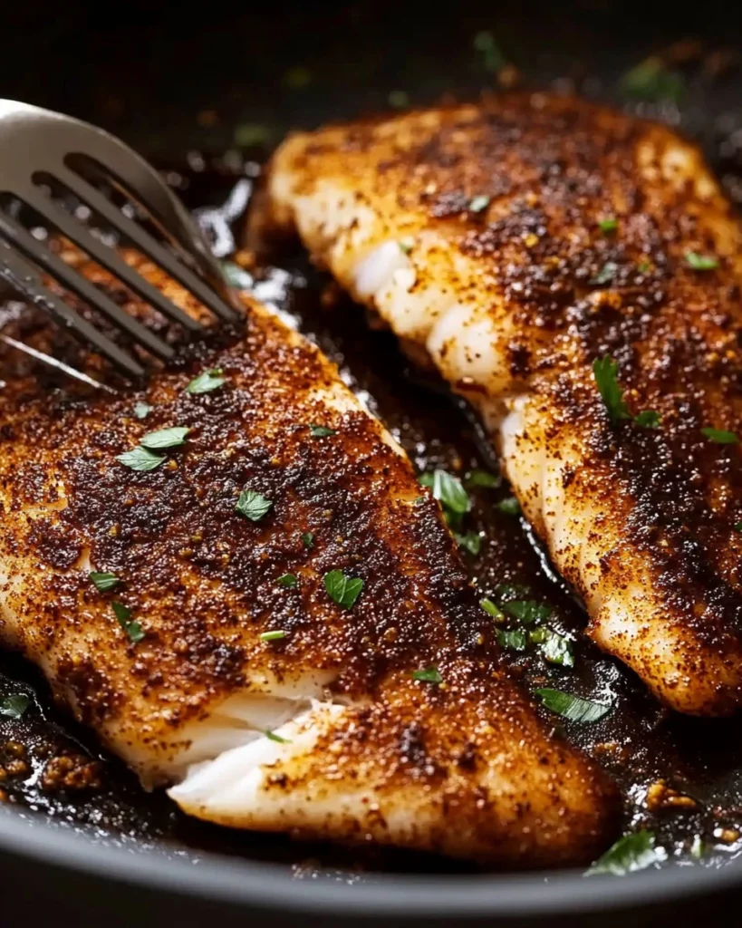 Delicious spicy Jamaican jerk fish served with tropical vegetables