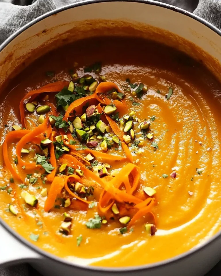 Bowl of creamy sweet potato soup garnished with herbs