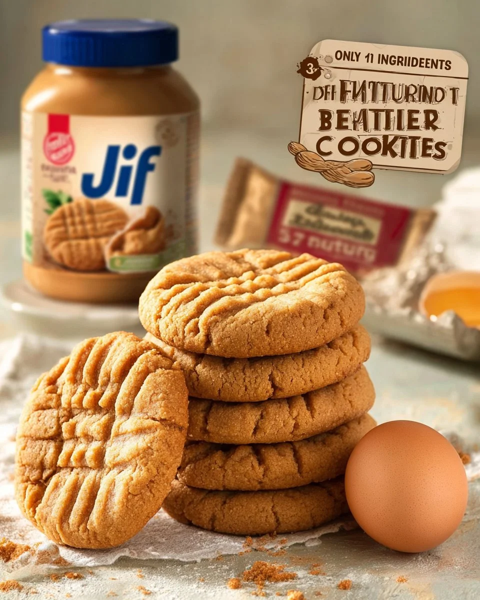 Delicious 3-ingredient peanut butter cookies on a baking sheet