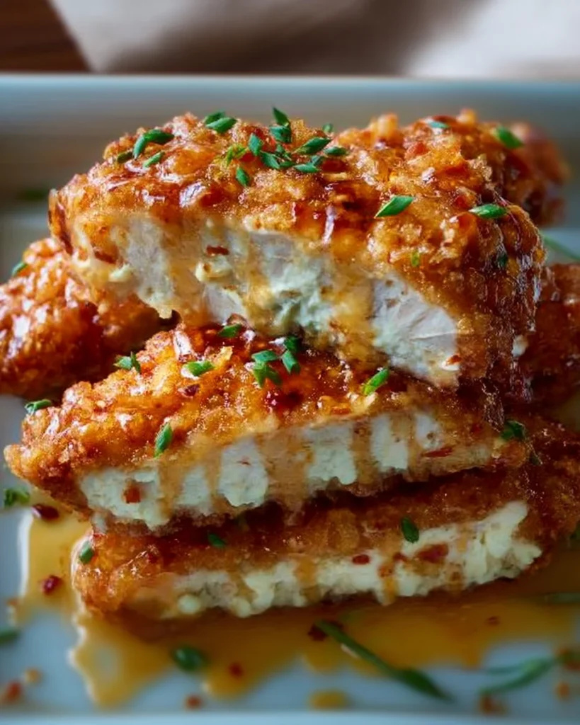 Delicious plate of Bang Bang Chicken garnished with fresh herbs and spices