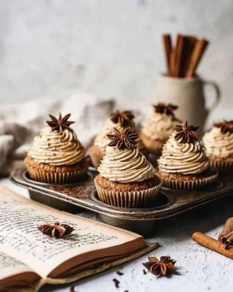 Delicious brown butter dirty chai cupcakes topped with creamy frosting.