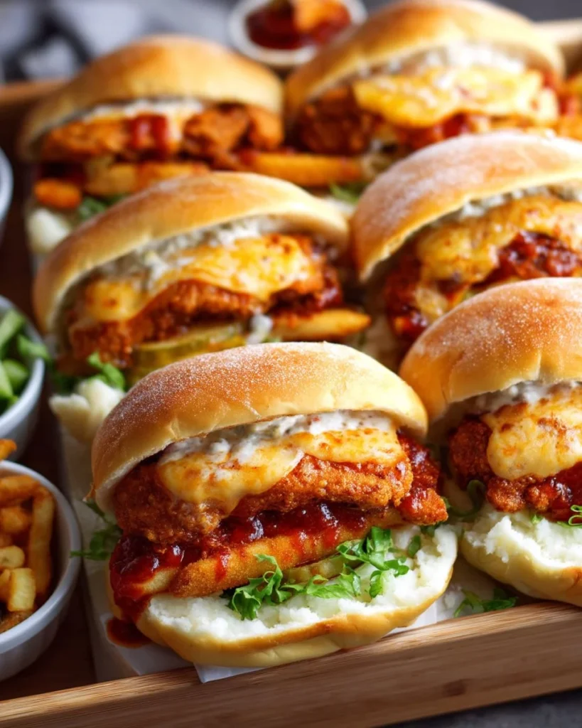 Cheesy Dynamite Chicken Buns served on a plate with dipping sauce
