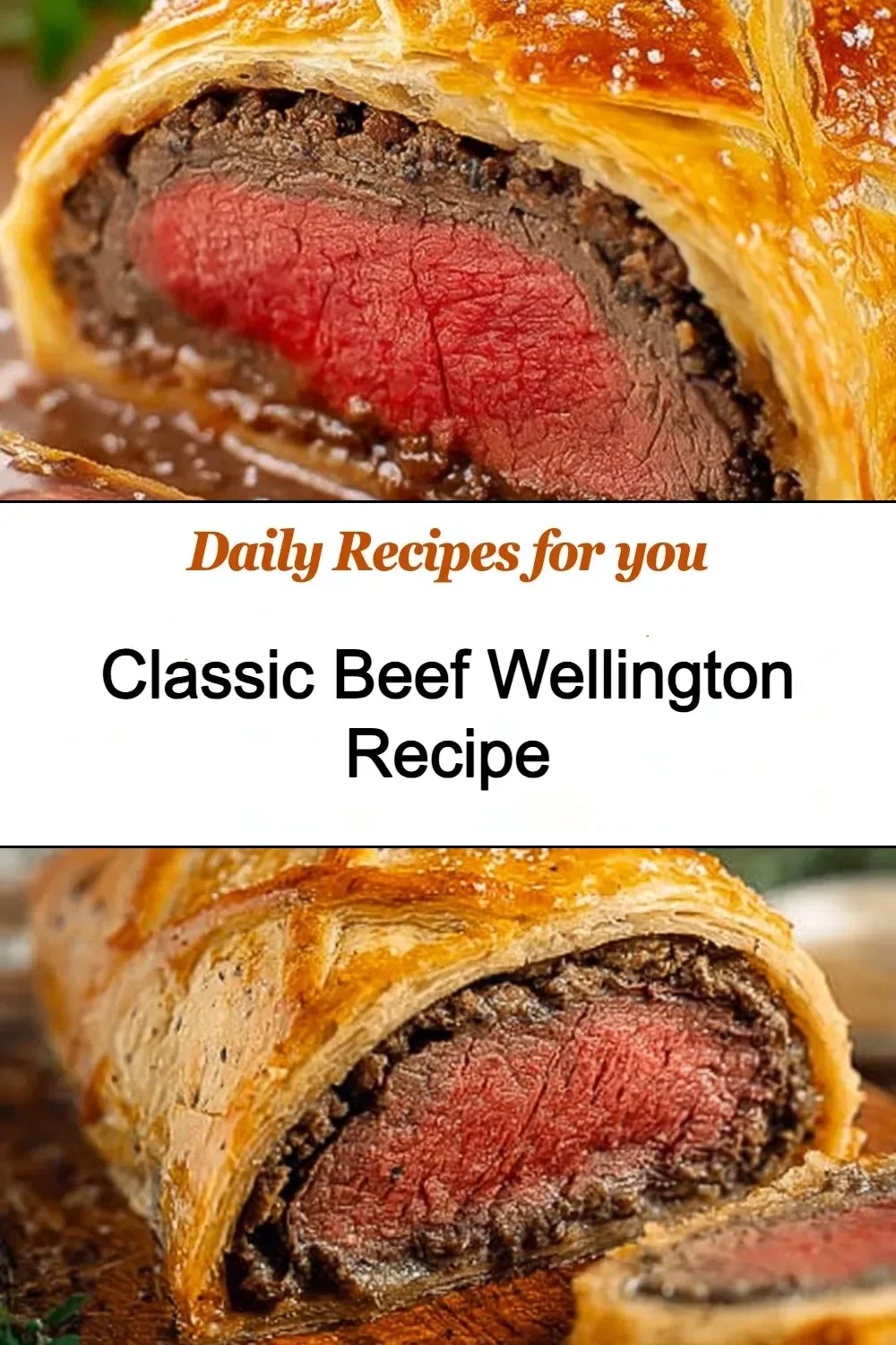 Classic Beef Wellington with flaky pastry and perfectly cooked beef