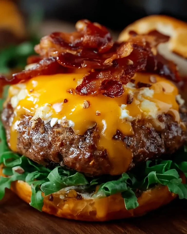 Delicious Crack Burgers with toppings on a wooden table