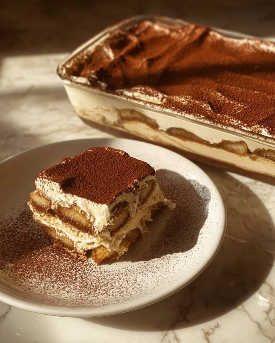 Delicious easy cottage cheese tiramisu dessert with creamy layers and chocolate topping.