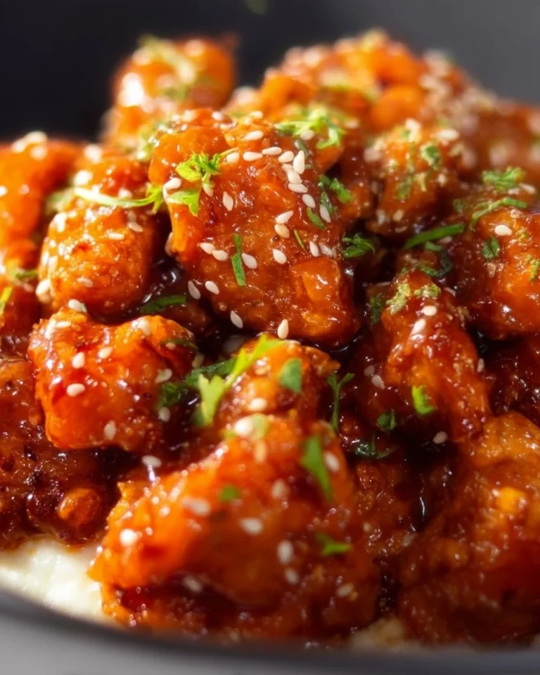 Delicious homemade easy sesame chicken served on a plate