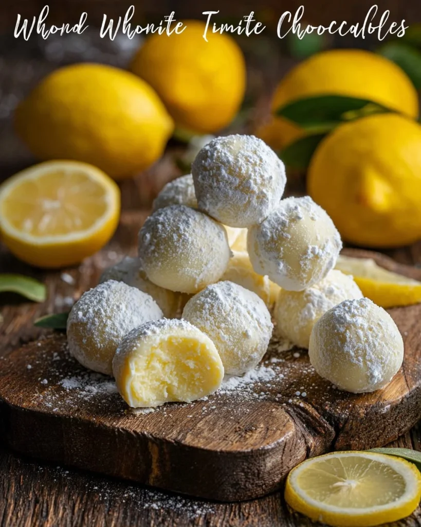 Delicious Lemon White Chocolate Truffles decorated with lemon zest