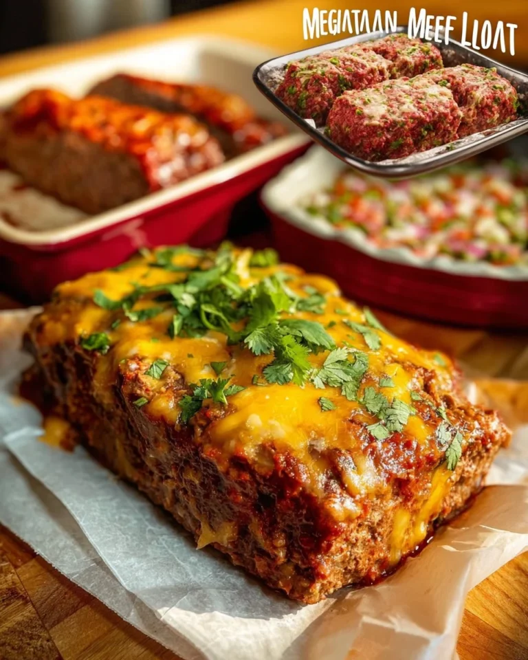 Delicious Mexican Meatloaf garnished with cilantro and served with salsa