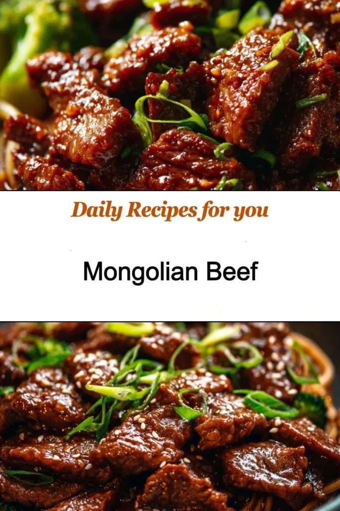 A delicious plate of Mongolian Beef with vegetables, showcasing Asian cuisine.