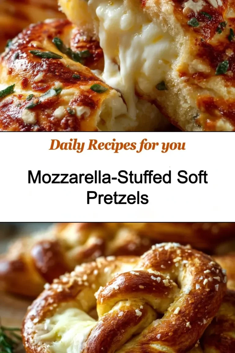 Cheesy mozzarella-stuffed pretzels fresh out of the oven