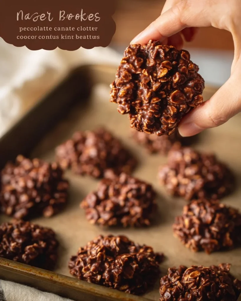 Delicious homemade no-bake cookies on a plate
