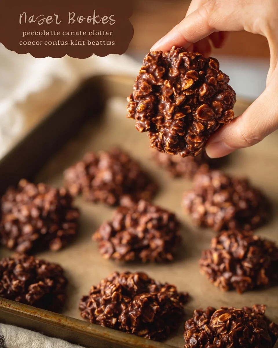 Delicious homemade no-bake cookies on a plate
