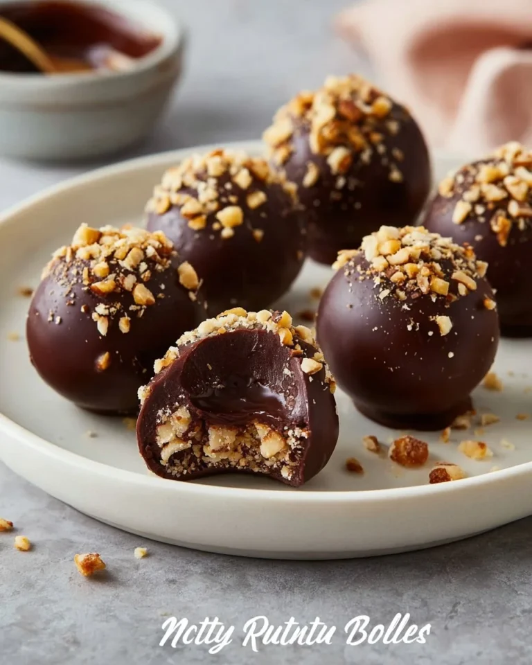 Nutty chocolate balls dessert recipe with nuts and chocolate