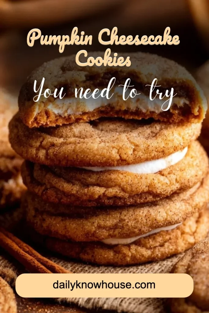 Delicious pumpkin cheesecake cookies topped with fall spices