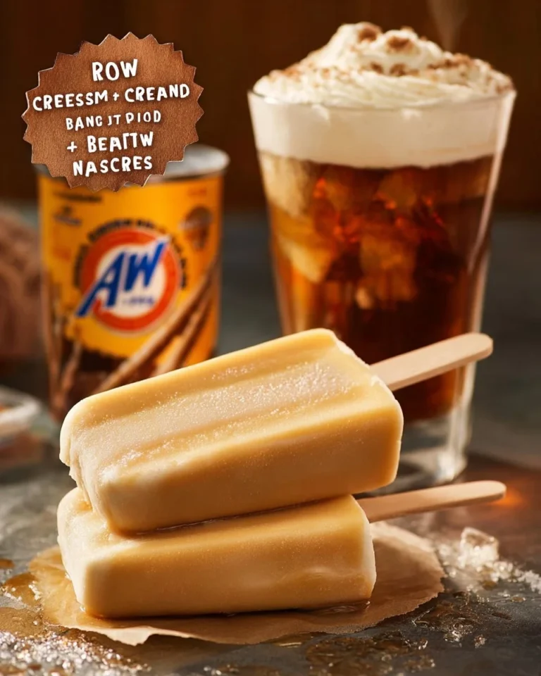 Delicious and refreshing Root Beer Popsicles on a sunny day.