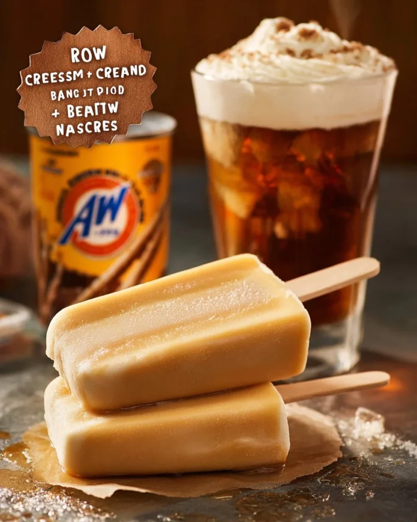 Delicious and refreshing Root Beer Popsicles on a sunny day.