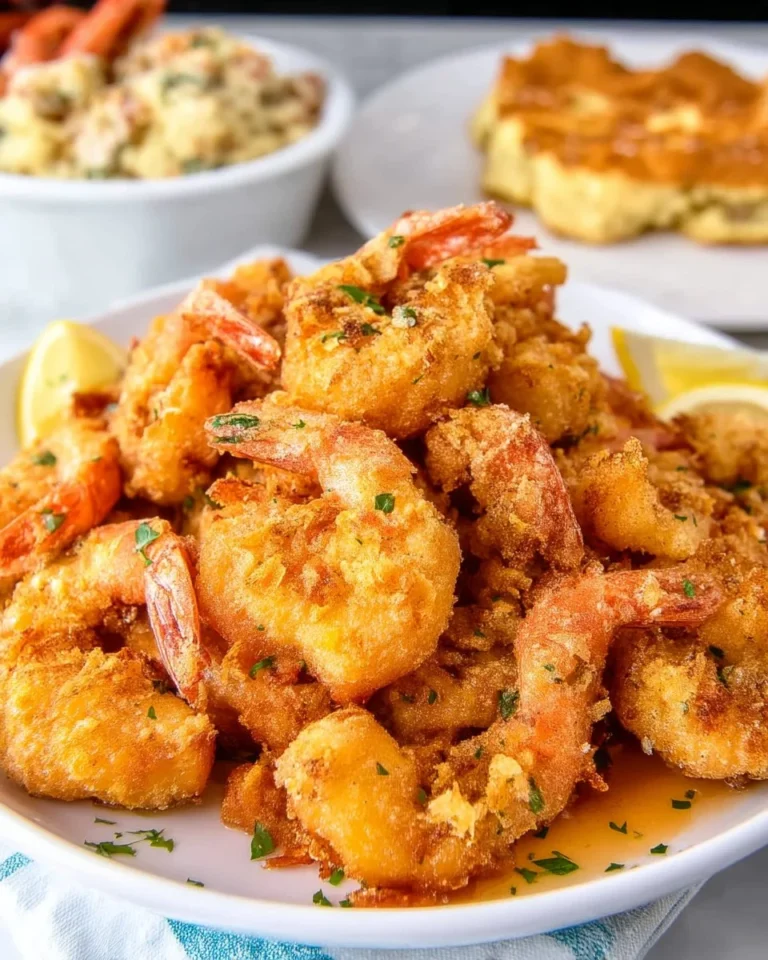 Delicious Southern fried shrimp served with a side of dipping sauce