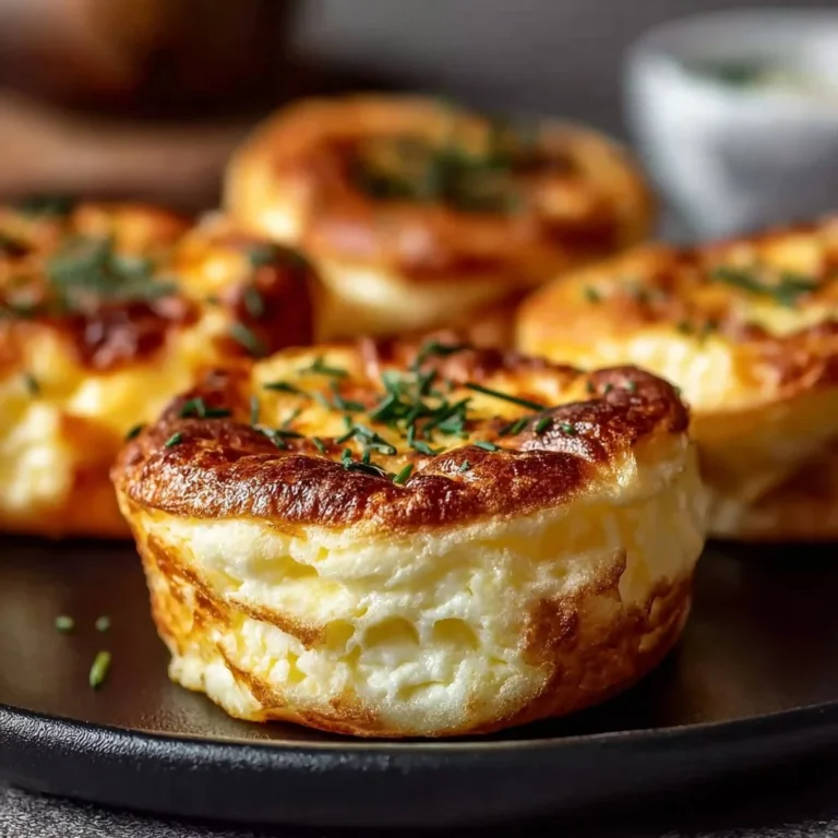 Baked cottage cheese eggs topped with herbs in a dish