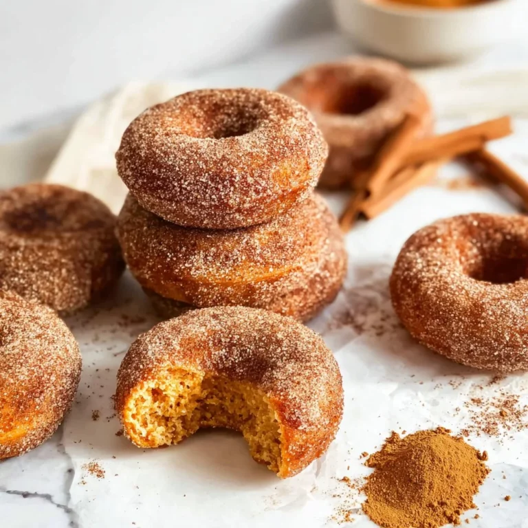 Gluten-free baked pumpkin donuts on a plate, decorated with spices.