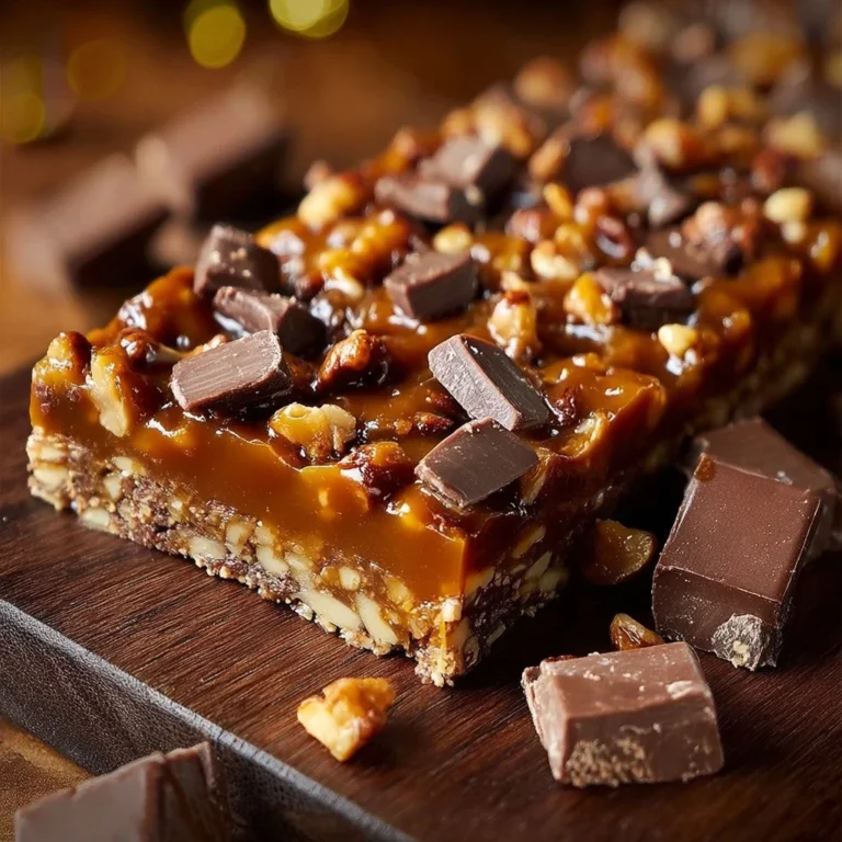 Delicious Caramel Chocolate Crunch Bars with layers of crunch and rich chocolate