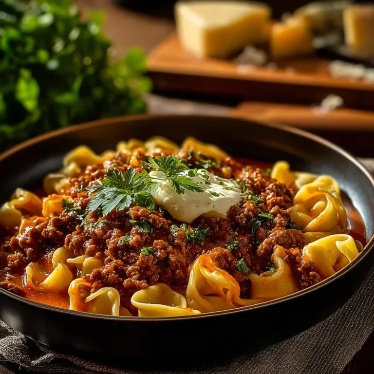 Cheesy beef enchiladas tortellini served with fresh toppings for a delightful meal