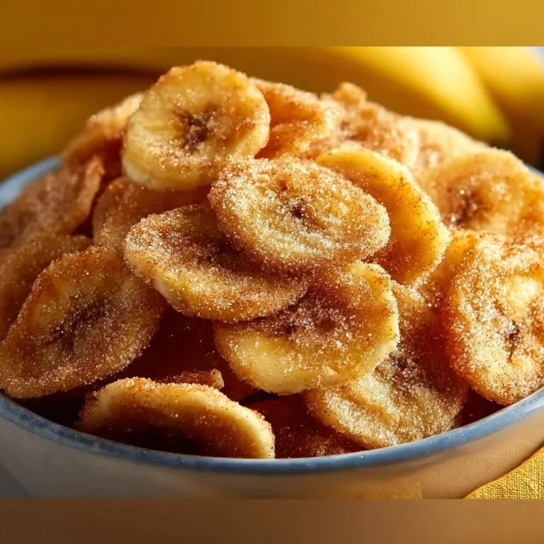 Cinnamon-Sugar Air Fryer Banana Chips in a bowl