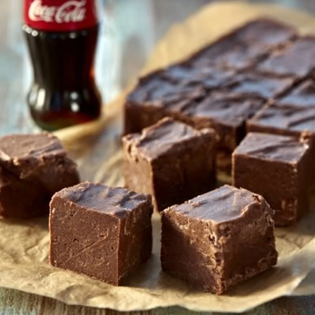 Delicious Coca-Cola Fudge with a rich chocolatey texture and fizzy flavor accent