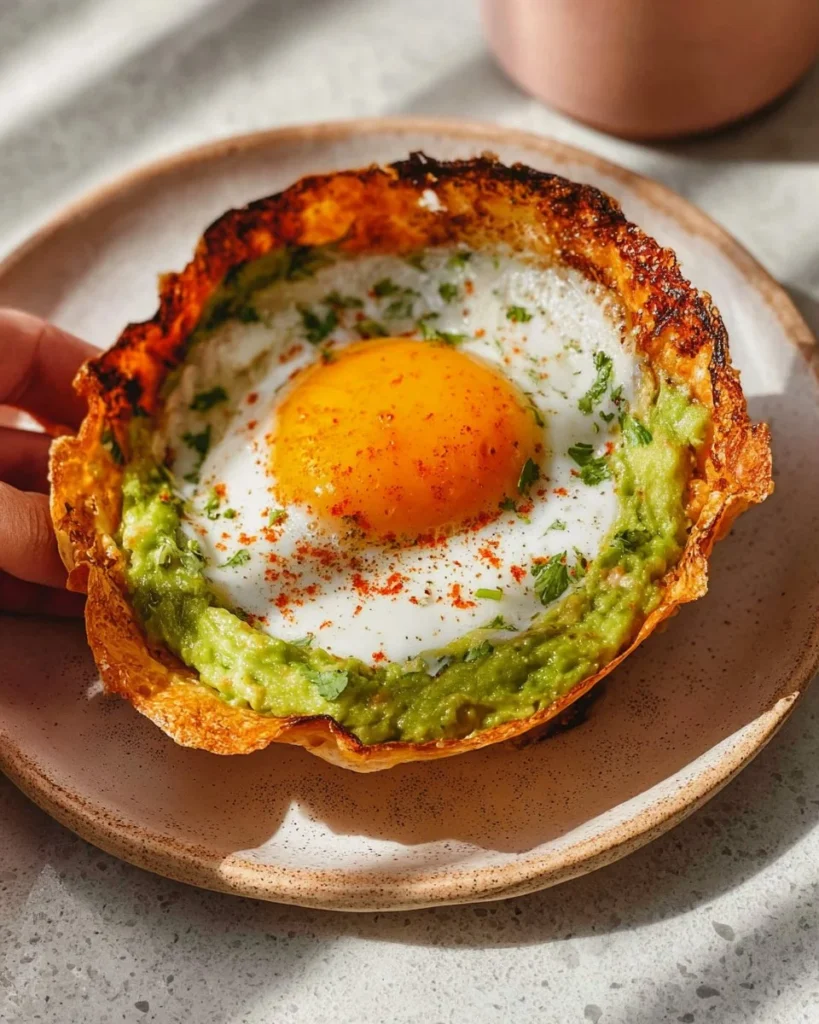 Delicious Crispy Feta Fried Eggs served in a skillet