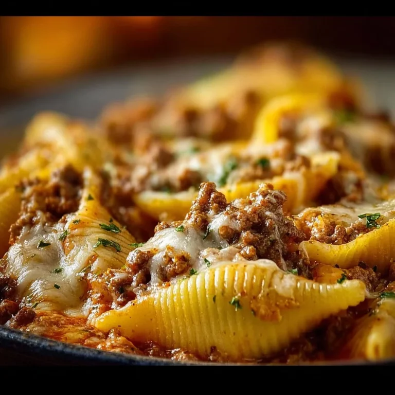 Crockpot Cheesy Ranch Beef Pasta Shells dish served in a bowl