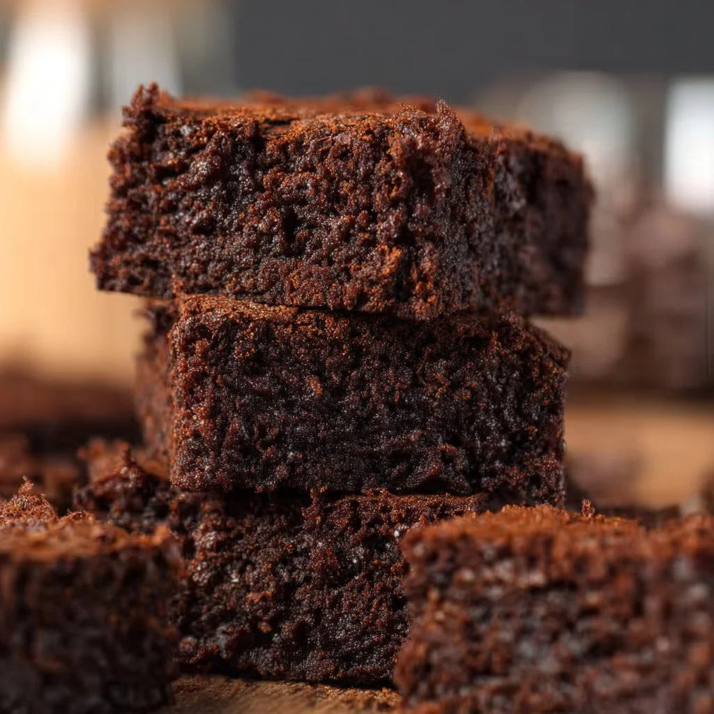 Decadent 3-ingredient brownies made with banana for a rich dessert.