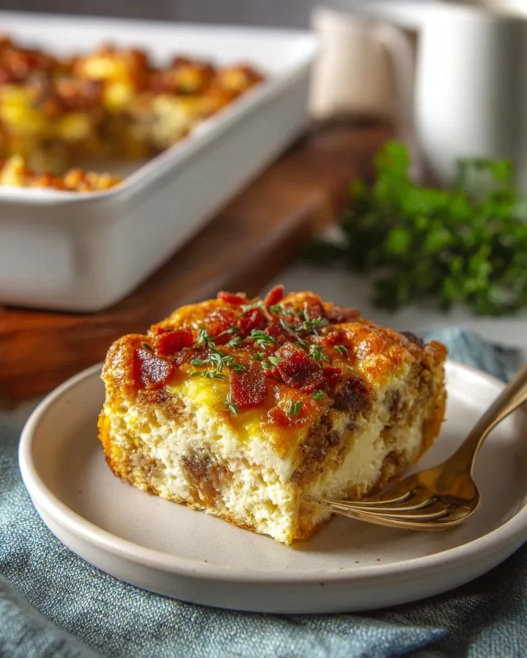 Delicious crack breakfast casserole with eggs, cheese, and savory toppings