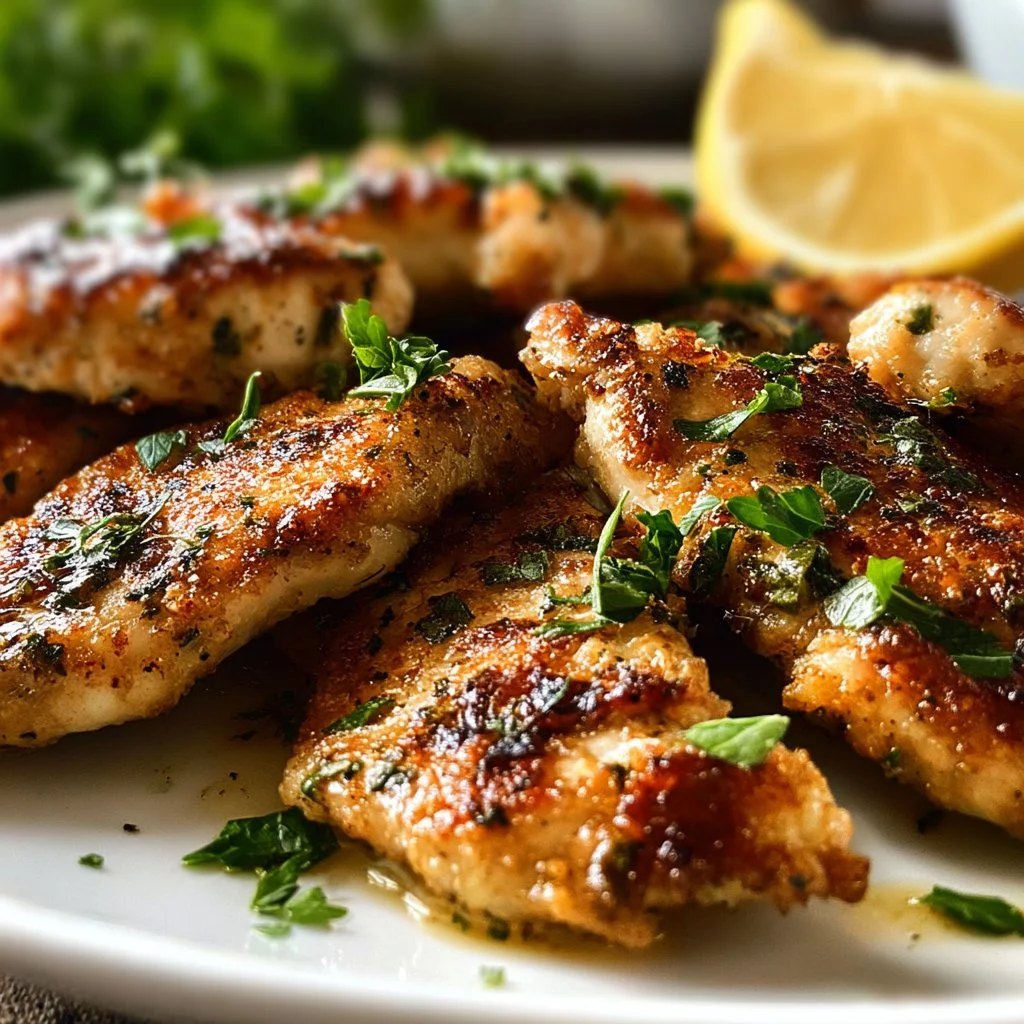 Delicious Greek chicken tenders ready to be served with tzatziki sauce