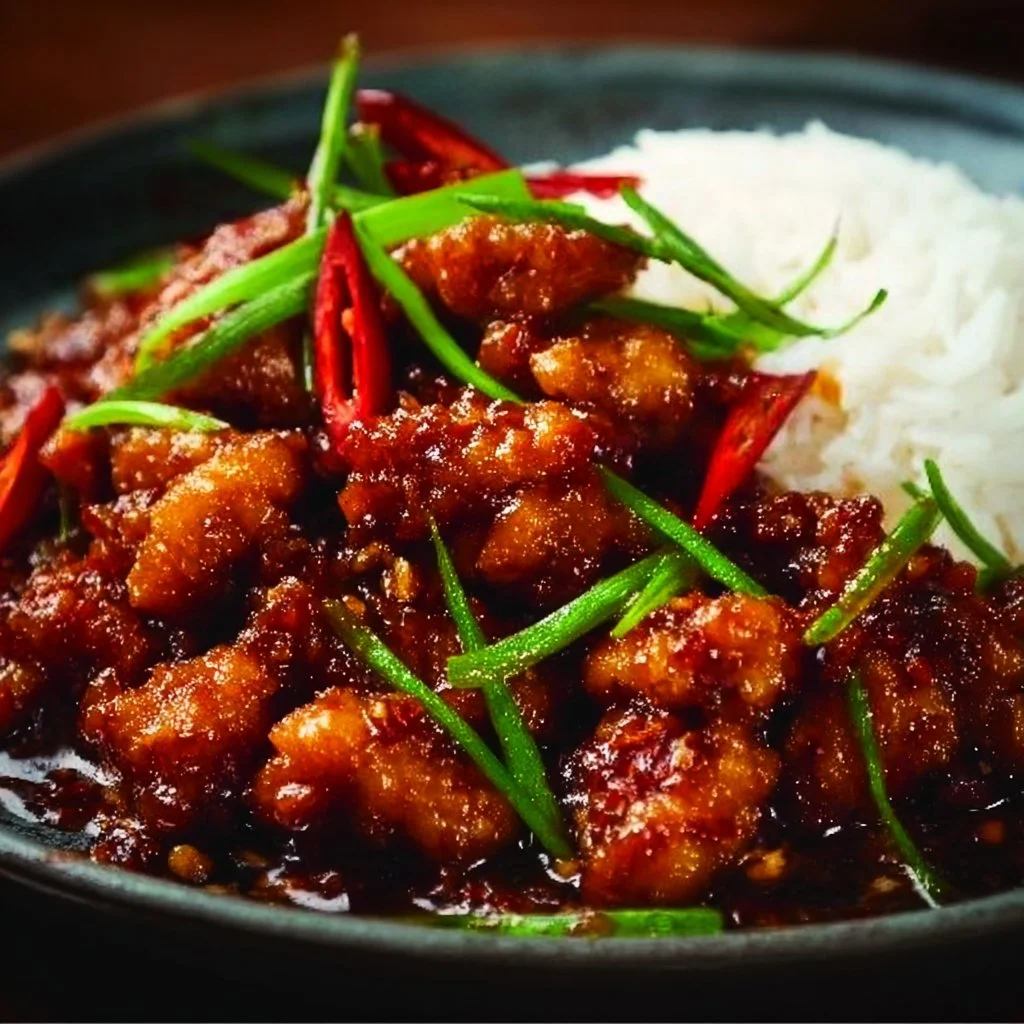 Delicious Dragon Chicken dish with vibrant colors and spices
