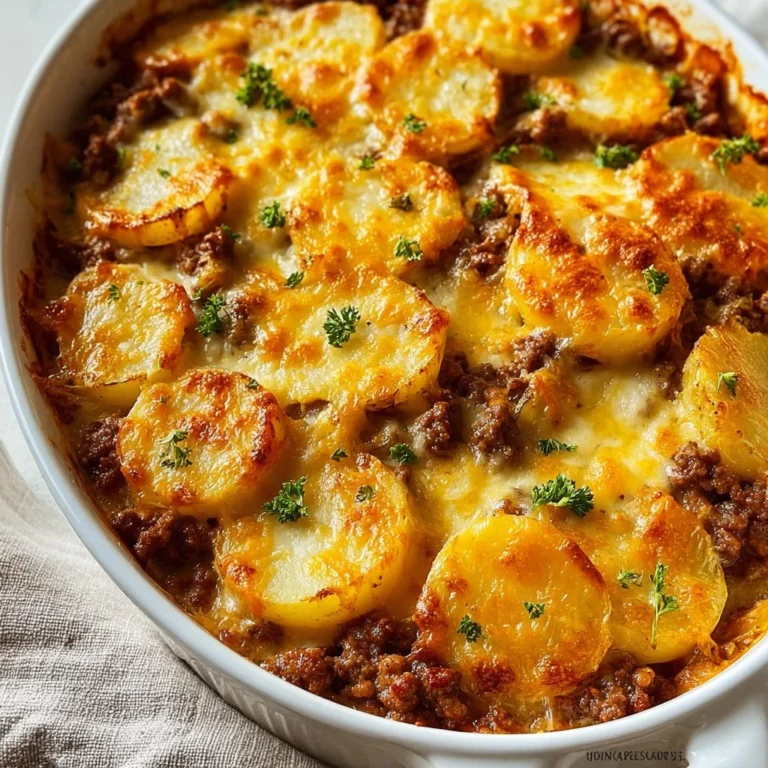 Easy Hobo Casserole made with ground beef and potatoes