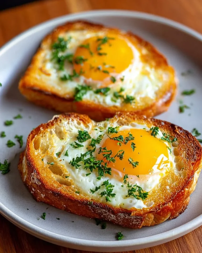 Delicious egg and cheese toasts on a plate, perfect for breakfast.